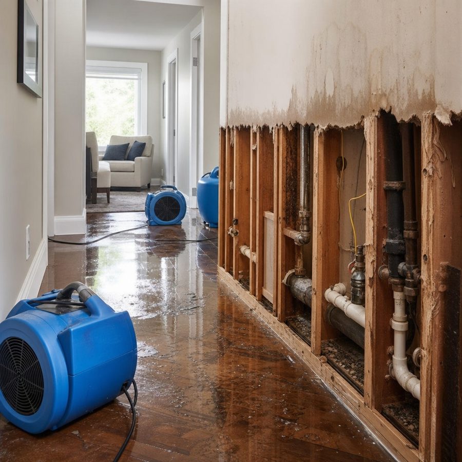 burst pipe water damage in Omaha, NE