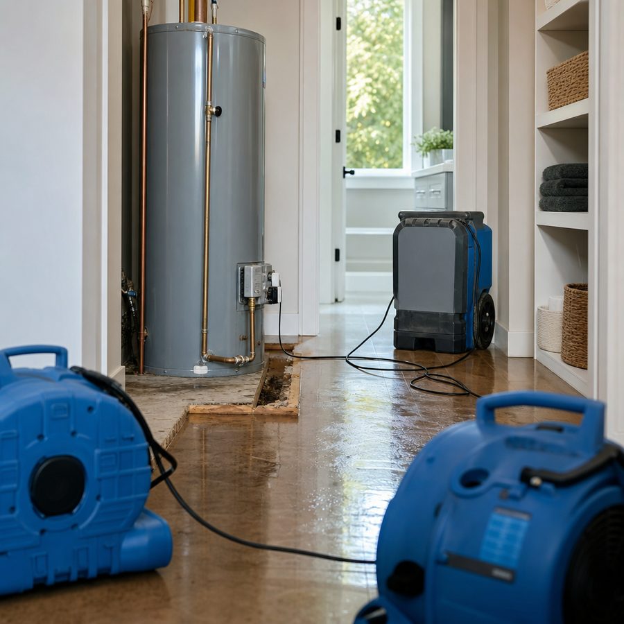 water heater leak cleanup in Omaha, NE